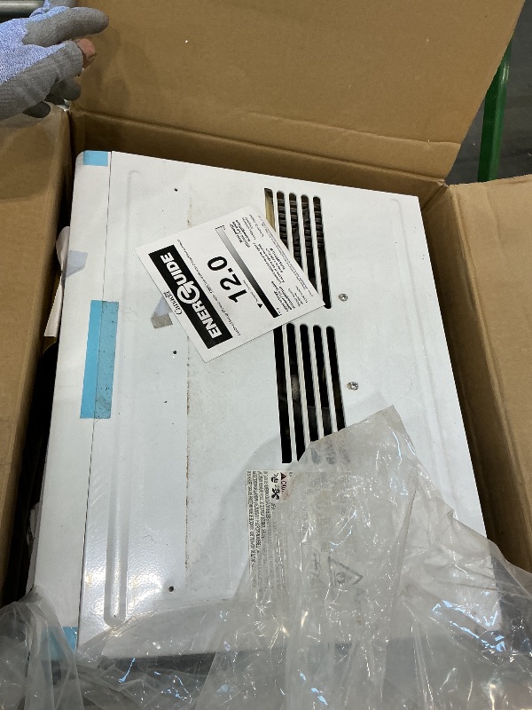 Photo 1 of [Clanking sound when turned on, needs repairs] Whirlpool 8,000 BTU Window Air Conditioner with Dehumidifier, 115V, Window AC for Rooms up to 350 Sq. Ft., Living Room, Bedroom, or Apartment, with 3 Speeds, Remote Control, and 24H Timer, White