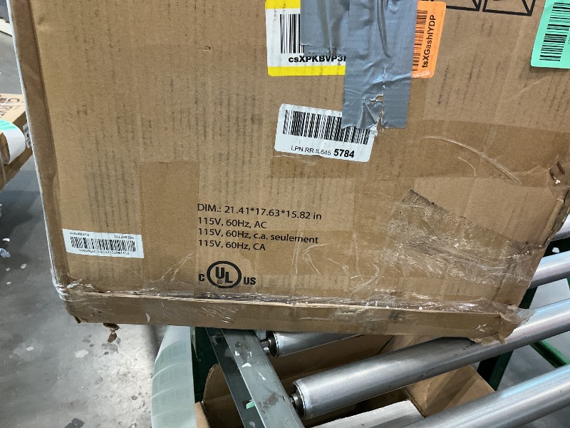 Photo 1 of [Clanking sound when turned on, needs repairs] Whirlpool 8,000 BTU Window Air Conditioner with Dehumidifier, 115V, Window AC for Rooms up to 350 Sq. Ft., Living Room, Bedroom, or Apartment, with 3 Speeds, Remote Control, and 24H Timer, White