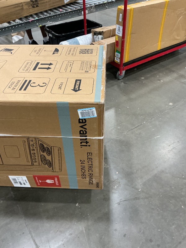 Photo 1 of *FOR PARTS ONLY*
Avanti Compact Series Electric Range Oven with Framed Glass Door, 4 Coil Burners for Flexible Cooking, Pull-Out Storage Drawer, 2.6 Cu.Ft., in Stainless Steel BRAND, NEW ITEM, SECURITY STRAP, STILL ON NEVER OPENED