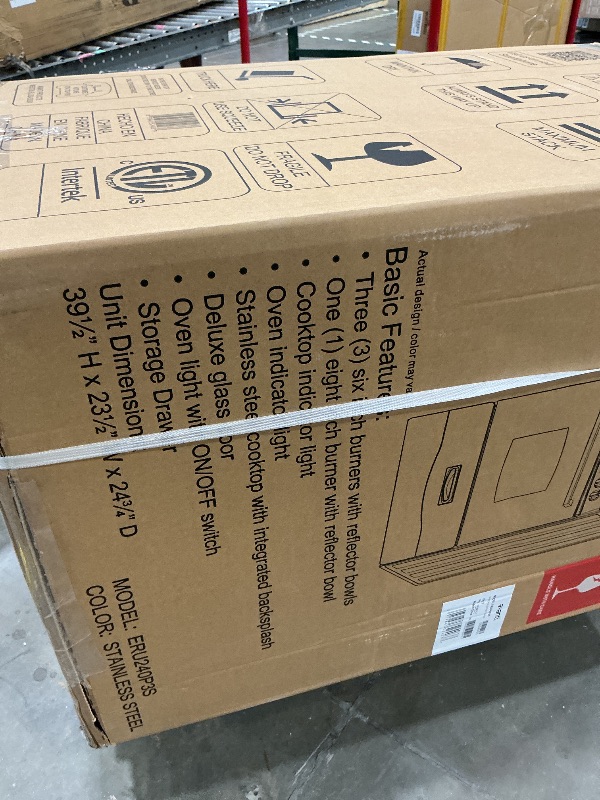 Photo 1 of *FOR PARTS ONLY*
Avanti Compact Series Electric Range Oven with Framed Glass Door, 4 Coil Burners for Flexible Cooking, Pull-Out Storage Drawer, 2.6 Cu.Ft., in Stainless Steel BRAND, NEW ITEM, SECURITY STRAP, STILL ON NEVER OPENED