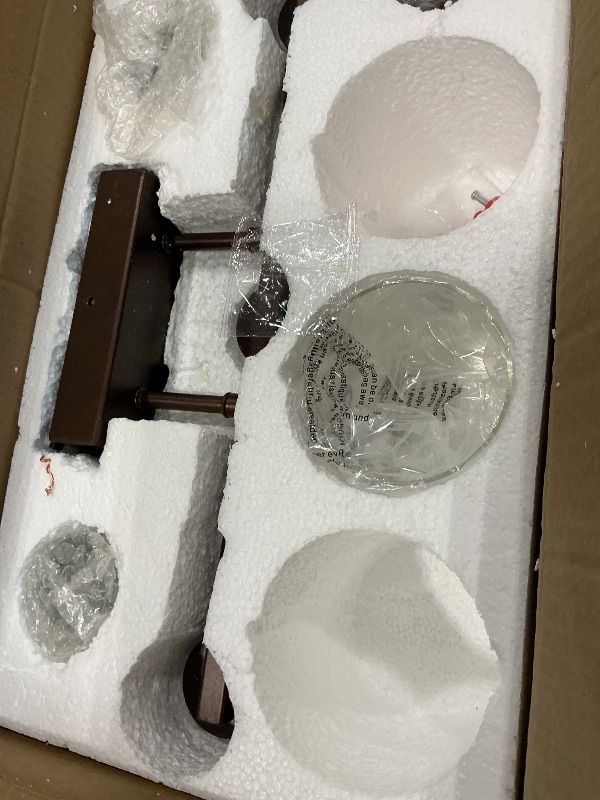 Photo 1 of *****MISSING GLASS SHADE*****SineRise 3-Light Bronze Vanity Light with 3 Color Modes (3000K/4000K/6000K), Eye Protection LED Bathroom Light Fixture, Dimmable Modern Wall Light Over Mirror with Clear Glass Shade