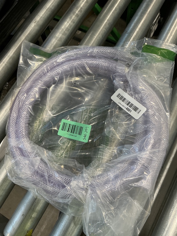 View 2 of 1/2"ID x 3/4"OD-10 Ft High Pressure Clear Braided Reinforced Hose Plastic Vinyl Tubing?Heavy Duty Flexible PVC Vinyl Tubing Plastic Water Pump Hose