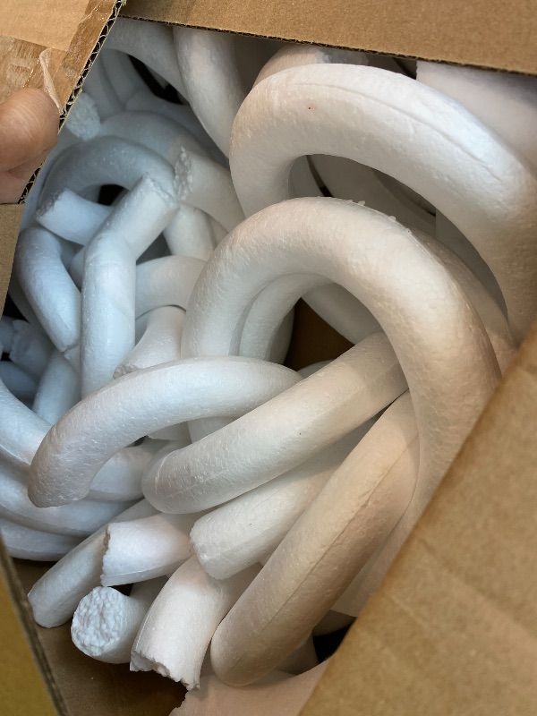 Photo 1 of *MAJOR DAMAGE*
Juexica 36 Pcs 5.8 Inch Foam Wreath Forms for Crafts Foam Circles Ring Small Wreath Polystyrene Ring for Easter Wedding Home Flower Projects DIY Arts Crafts Supplies Easter Decorations