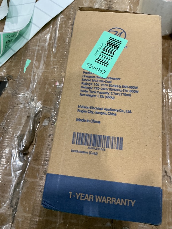 Photo 1 of **UNTESTED**
Portable Travel Steamer for Clothes,Dual Voltage & Wrong Voltage Alarm,100-240V Steamer & Iron 2 In 1,Integrated Large 170ml Tank Travel size,12-Min Continuous Steam,Fast Handheld Wrinkle Remover