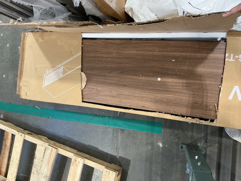 Photo 1 of **UNTESTED**
BRITEMART TV Stands for Living Room, 70 Inch Large Entertainment Center Fluted TV Stand with Storage, Boho Media Console Wood Television Table with Cable Management Hole, Walnut