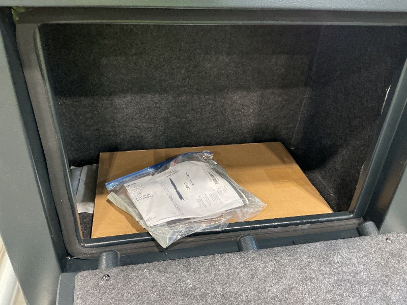 Photo 1 of *MAJOR DAMAGE*
SentrySafe Fireproof and Waterproof XX-Large Black Steel Home Safe, DOJ-Certified with Digital Keypad Lock for Guns or Documents, 3.39 Cubic Feet, 27.8 x 21.7 x 19 Inches, EF3428E