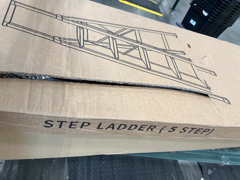 Photo 1 of **UNTESTED**
5 Step Step Ladder,Lightweight Folding Step Stool with Anti-Slip Aluminum Wide Pedal&Convenient Handgrip,Steel Ladder for Household and Office(Gold)