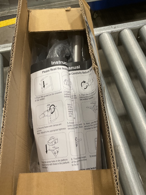 Photo 1 of 1 pcs Walker Platform Attachment with Adjustable Padded Cuff - Walker Platform Accessory to Preventing The Bracket from Sliding Down - U-Shaped Clamp Design Compatible with Most Walkers on The Market
