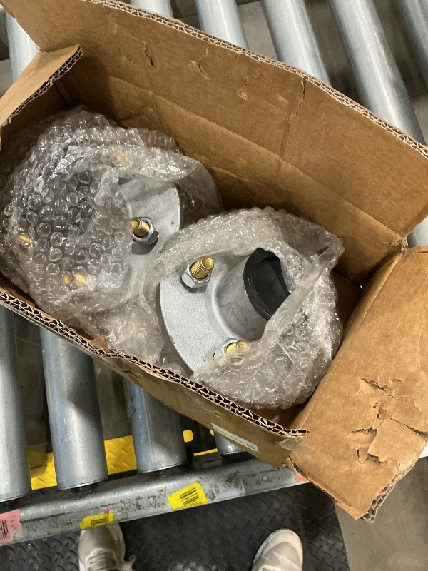 Photo 1 of ?OZISENS 2 Sets 3500 lbs Pre-Iubricated Galvanized Trailer Hub Kits 5 Bolt 4.5 for 1-1/16'' to 1-3/8'' #84 Tapered Spindle,Trailer Hub Kit with Pre-Assembled L44649 & L68149 Bearings and Grease Seal