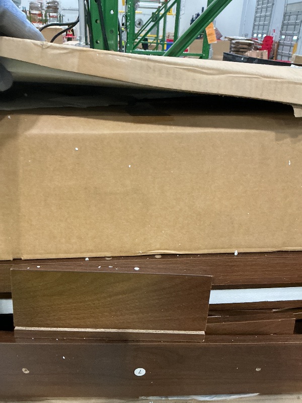 Photo 1 of *MISSING PARTS**
30 Inch Bathroom Vanity with Sink, Modern Bathroom Sink Cabinet with 2 u-Shaped Drawers & Open Shelf, Premium Glossy Ceramic Basin with Overflow, Waterproof Wood Vanity for Small Bath- Walnut
