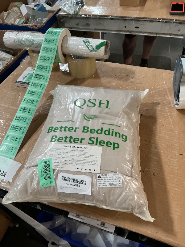 Photo 1 of ***MISSING PARTS***
QSH 100% Cotton King Size Sheets,Ruffle Bed Sheets Wheat Farmhouse Shabby Vintage Chic Bedding 3 Pieces Aesthetic French Country Neutral King Bedding Soft Breathable