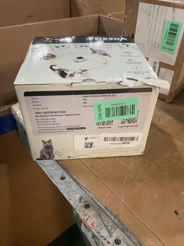 Photo 1 of ***MISSING PARTS***
ORSDA Cat Laser Toy, 2-in-1 Interactive Automatic Motion Activated Moving 8 Holes Whack A Mole Feather, USB Rechargeable Electronic Smart Sensor Kitten Toys for Indoor Exercise