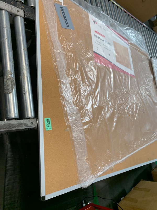 Photo 1 of *** MINOR DAMAGE TO BACKSIDE AND SLIGHTLY BENT***Board2by Extra Large Cork Bulletin Board 72" X 48", Silver Aluminum Framed 6'x4' Corkboard for Wall, Wall Mounted Notice Pin Board with 18 Push Pins for School, Home & Office