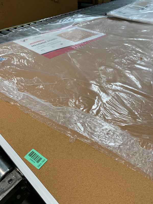 Photo 1 of *** MINOR DAMAGE TO BACKSIDE AND SLIGHTLY BENT***Board2by Extra Large Cork Bulletin Board 72" X 48", Silver Aluminum Framed 6'x4' Corkboard for Wall, Wall Mounted Notice Pin Board with 18 Push Pins for School, Home & Office