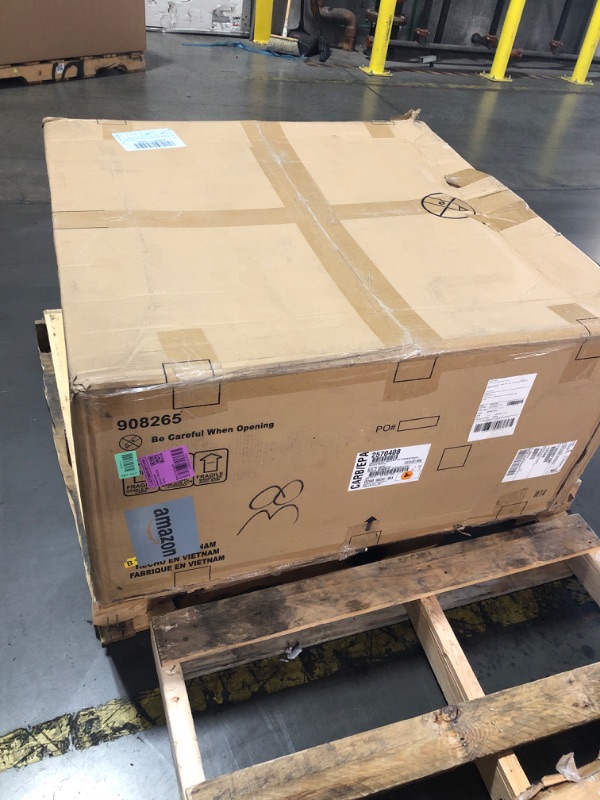 Photo 1 of ***TRUCK/TRAILER PICKUP ONLY*** Signature Design by Ashley Accomplished Transitional Upholstered Square Oversized Accent Ottoman, White/Beige