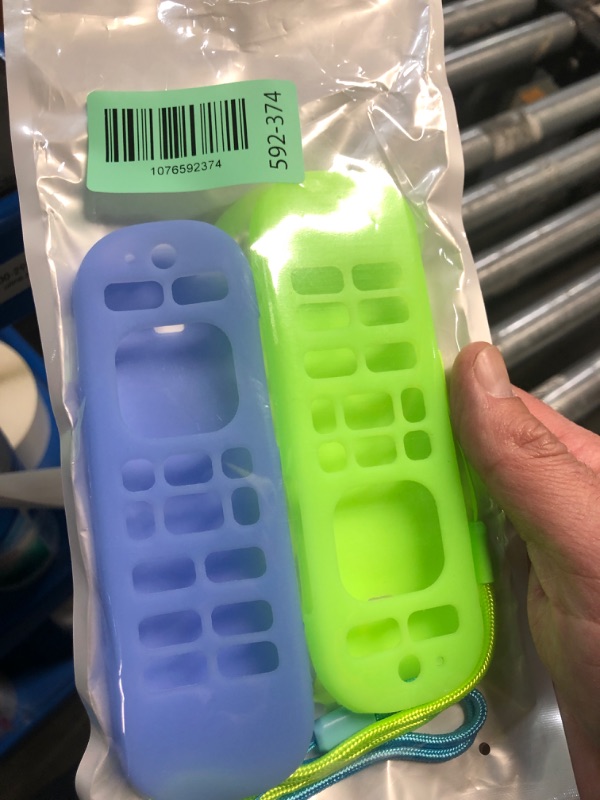 Photo 1 of [2 Pcs] Silicone Remote Case Cover for Roku Voice Remote Pro (2nd Ed.), Anti Slip Shockproof Remote Protective Sleeve for RCB1R(2024), Remote Protective Cover Case with Lanyard (Glow Blue+Glow Green)