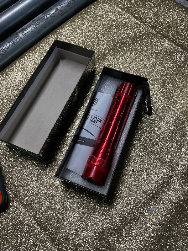 Photo 1 of ***STOCK PHOTO FOR REFERENCE ONLY***RED** VTS-T03 Aluminum Stun Gun for Self Defense Rechargeable with LED Flashlight, Blue