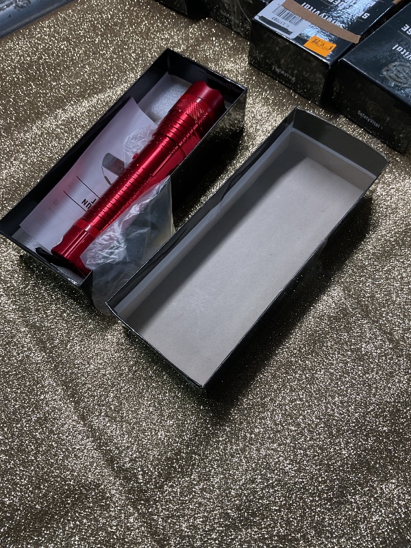 Photo 1 of ***STOCK PHOTO FOR REFERENCE ONLY***RED** VTS-T03 Aluminum Stun Gun for Self Defense Rechargeable with LED Flashlight, red