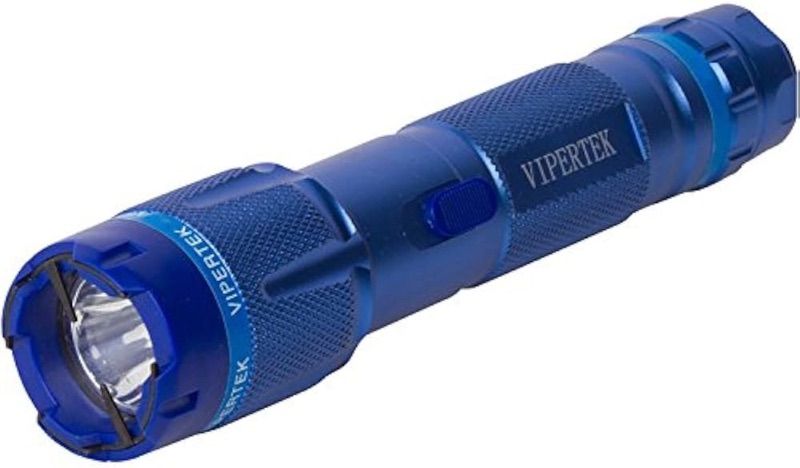 Photo 1 of ***STOCK PHOTO FOR REFERENCE ONLY***GREEN** VTS-T03 Aluminum Stun Gun for Self Defense Rechargeable with LED Flashlight, Blue