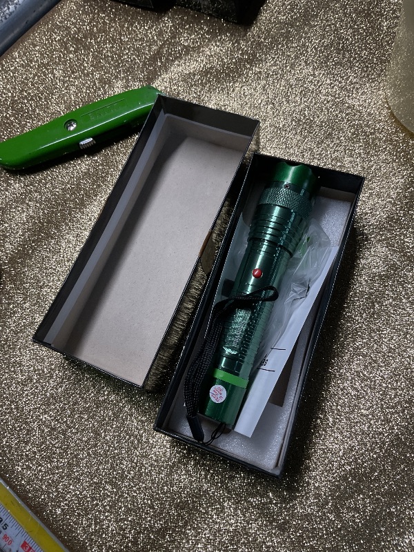 Photo 1 of ***STOCK PHOTO FOR REFERENCE ONLY***GREEN** VTS-T03 Aluminum Stun Gun for Self Defense Rechargeable with LED Flashlight, Blue