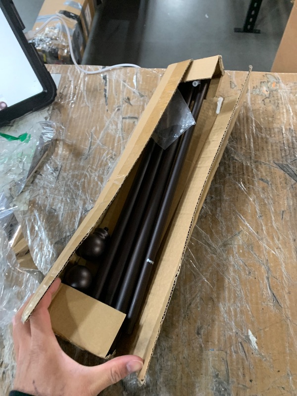 Photo 1 of ***MISSING PARTS***
ENJOYBASICS No Drill Curtain Rods for Window 48 to 84 Inches, 5/8 Inch Diameter Renter Friendly Drapery Rod with Adhesive Brackets without Drilling, Adjustable from 27 to 90 Inches, Bronze