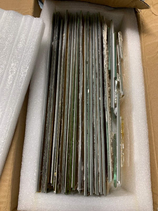 Photo 1 of ***DAMAGED - SEE NOTES/PICTURES*** Lovdeco Peel and Stick 3x12 Inch Beveled Gold Mirror Tile Subway Mirror Glass Backsplash for Kitchen Bathroom Wall (20 Pcs, 5 SQ.FT.)