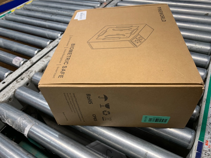 Photo 1 of ***MISSING PARTS*** PINEWORLD Biometric Slider Handgun Safe with Auto Sliding Door&Interior Light, 3 Quick Access Fingerprint Pistol Safes with Mute Mode,Vertical Design with Mounting Bracket for Nightstand, Desk, Truck