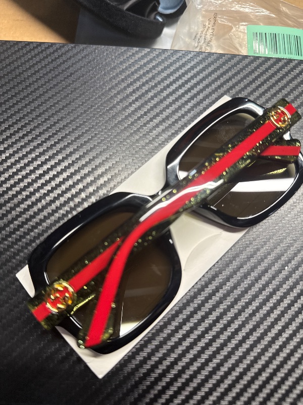 Photo 1 of ***CANNOT CONFIRM AUTHENTICITY*** Gucci Square Sunglasses for womens GG0036SN 002 Black/Green/Red 54mm 0036
