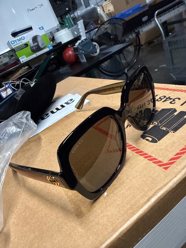 Photo 1 of ***CANNOT CONFIRM AUTHENTICITY*** Gucci Square Sunglasses for womens GG0036SN 002 Black/Green/Red 54mm 0036