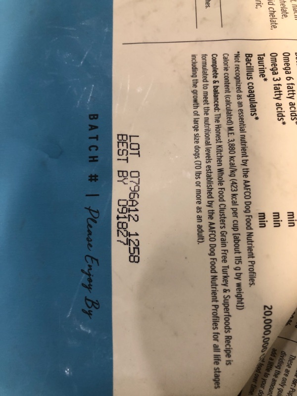 Photo 1 of (best by 09/18/27)
The Honest Kitchen Whole Food Clusters Grain Free Turkey Dry Dog Food, 20 lb Bag