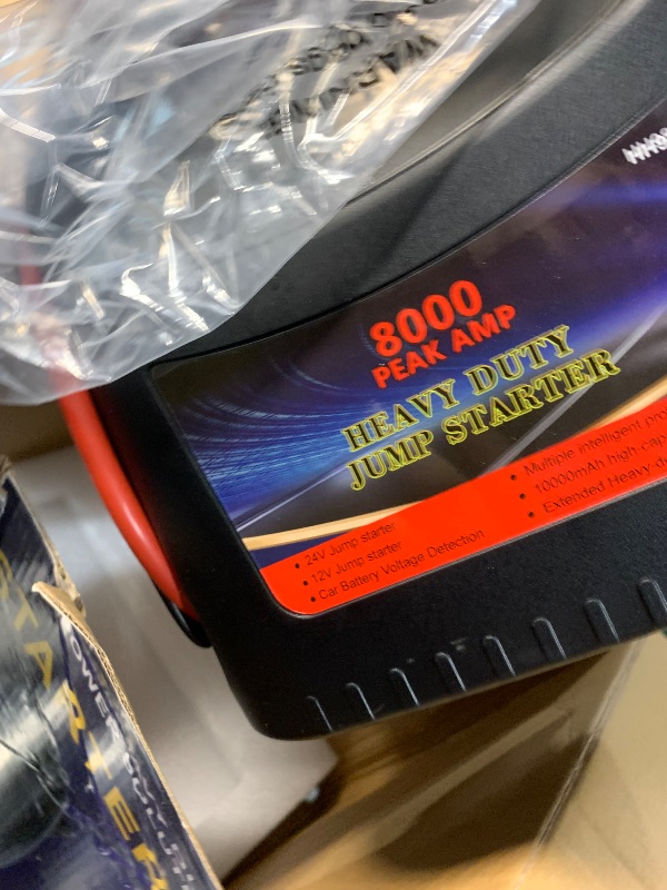 View 3 of **MISSING POWER CORD**8000A 12V/24V Jump Starter for Large Gas & Diesel Engines, Heavy-Duty Portable Battery Booster Pack for Trucks, RVs & Commercial Vehicles with Force Start, Digital Display, LED Light & USB Charging