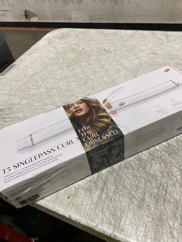 Photo 1 of T3 SinglePass Curl X Extra-Long Barrel Curling Iron with 9 Heat Settings and Ceramic Barrel for Fast Styling and Lasting Results on All Hair Types