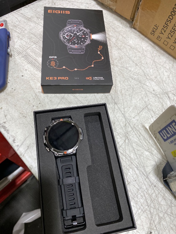 Photo 1 of Military Smart Watches for Men Built-in GPS with LED Flashlight Compass, 3ATM Waterproof Rugged Tactical Smartwatch with Text and Call, 1.45" HD Fitness Tracker with HR SPO2 Monitor for iPhone Android