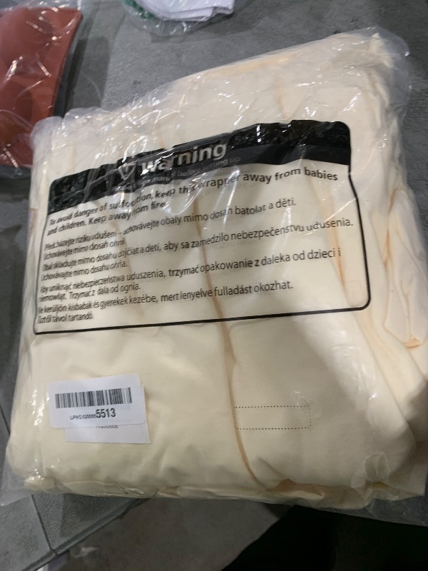 Photo 1 of 1 Pack Ivory Table Clothes for 6 Foot Rectangle Tables, One-Piece Wrinkle Resistant Stretch Spandex Table Covers with Skirt for Event Banquet Wedding Birthday Party