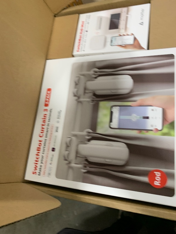 Photo 1 of SwitchBot Smart Automatic Curtain Opener 2 Pack with Hub Mini - WiFi Remote Control with App/Timer, Performance Upgrade, Compatible with Alexa, Google Home, HomeKit