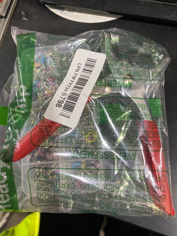 Photo 1 of 100 Sets Metal Snap Buttons Kit with Fastener Pliers Press Tool, 9.5mm Snap Fasteners for DIY Crafts, Clothing, Hats, Sewing, and Fabric Projects (Multicolor)