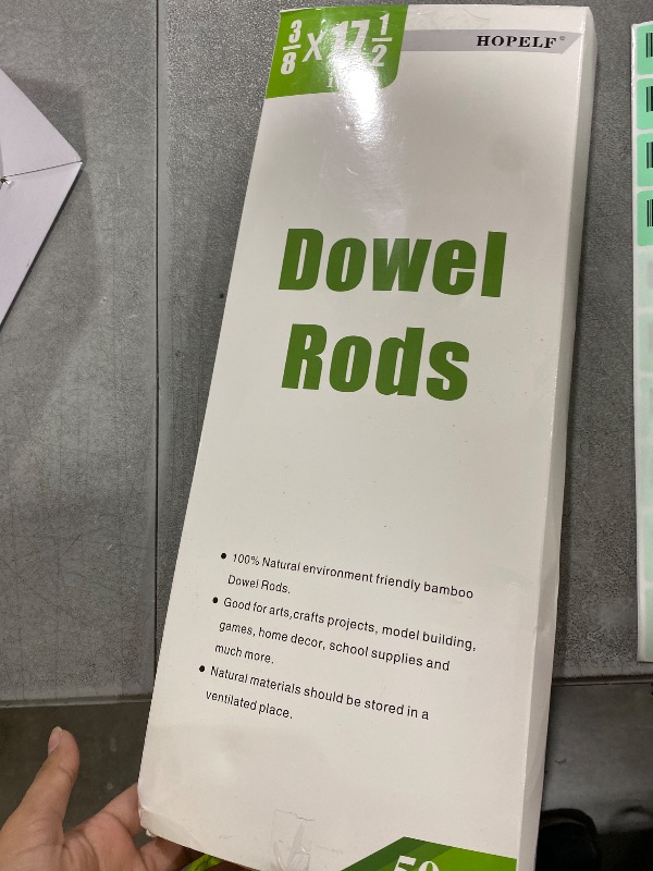 Photo 1 of HOPELF 50PCS Dowel Rods Wood Sticks Wooden Dowel Rods - 3/8 x 17.5 Inch Bamboo Sticks - for Crafts?Hardwood Dowel Rod Assortment?Wooden Rod Sticks Doweling Rods?DIYers.