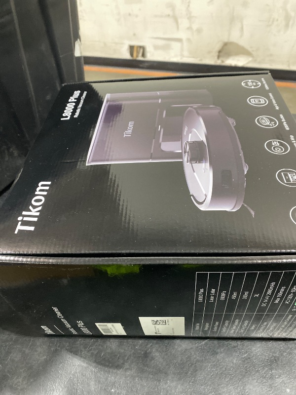 Photo 1 of Tikom Robot Vacuum and Mop, 6000Pa Robotic Vacuum Cleaner with Self-Emptying Base, 90 Days Capacity, LiDAR Navigation, Home Mapping, Ideal for Pet Hair, Hard Floors, Carpet (L8000 Plus)