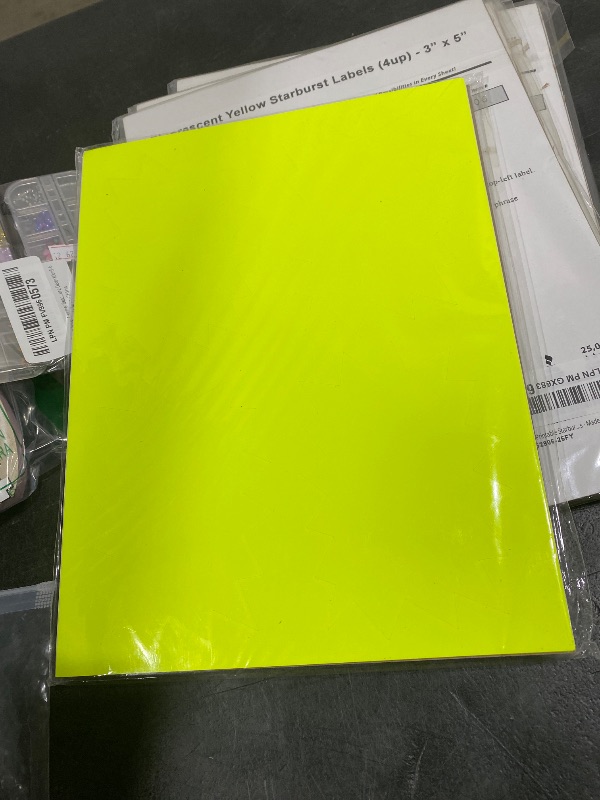Photo 1 of 100 Pack Printable Starburst Retail Stickers - Fluorescent Yellow Label Stock - 3.5??x?5? - Inkjet & Laser Compatible - Permanent Adhesive Retail Pricing Starburst Signs - Made in USA (25 Sheets)