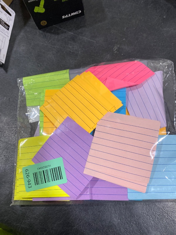 Photo 1 of (18 Pads) Lined Sticky Notes 3x3 in Bright Ruled Post Stickies Colorful Super Sticking Power Memo Pads
