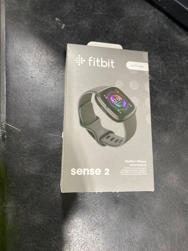 Photo 1 of Fitbit Sense 2 Advanced Health and Fitness Smartwatch with Tools to Manage Stress and Sleep, ECG App, SpO2, 24/7 Heart Rate and GPS, Shadow Grey/Graphite, One Size (S & L Bands Included)
