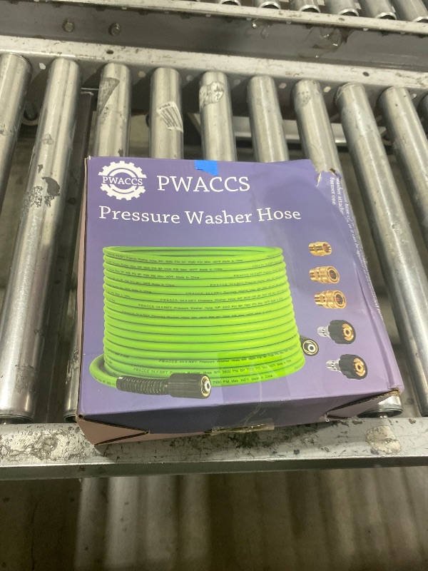 Photo 1 of PWACCS Pressure Washer Hose for Power Washer – 3600 PSI Kink Resistant Pressure Washing Extension Hose 50 FT x 1/4" – Universal Electric Power Wash Hose for Replacement – Compatible with M22 Fittings