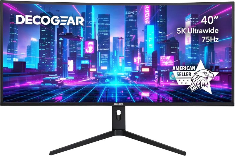 Photo 1 of Deco Gear 40” UltraWide Monitor (5120×2160), IPS, HDR10, 21:9, 100% sRGB / 96% DCI-P3, USB-C, HDMI,