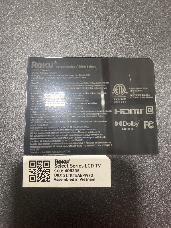 Photo 1 of Roku Smart TV – 40-Inch Select Series, 1080p Full HD TV – Roku TV with Voice Remote – Flat Screen LED Television with Wi-Fi for Streaming Live Local News, Sports, Family Entertainment
