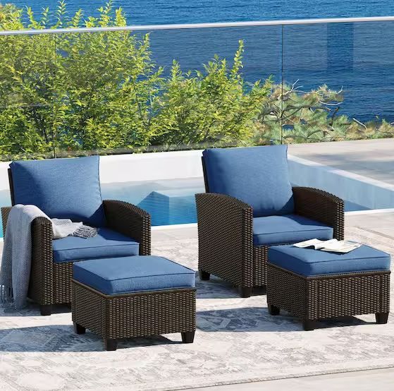 Photo 1 of (INCOMPLETE SET) 4-Piece Wicker Outdoor Patio Conversation Set 