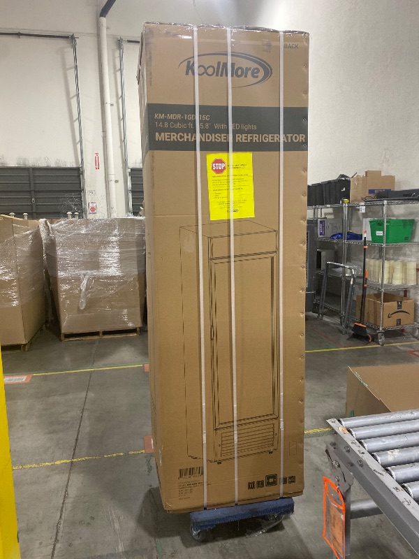 Photo 1 of KoolMore 26 in. Commercial Glass Door Merchandiser Refrigerator with LED Lights, 15 cu. ft. in Black, ETL Listed (KM-MDR-1GD-15C)