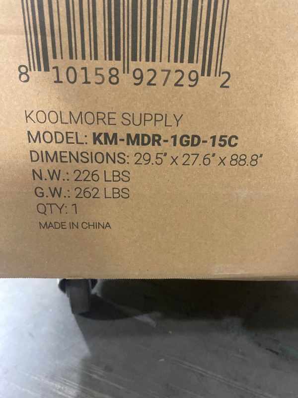 Photo 1 of KoolMore 26 in. Commercial Glass Door Merchandiser Refrigerator with LED Lights, 15 cu. ft. in Black, ETL Listed (KM-MDR-1GD-15C)