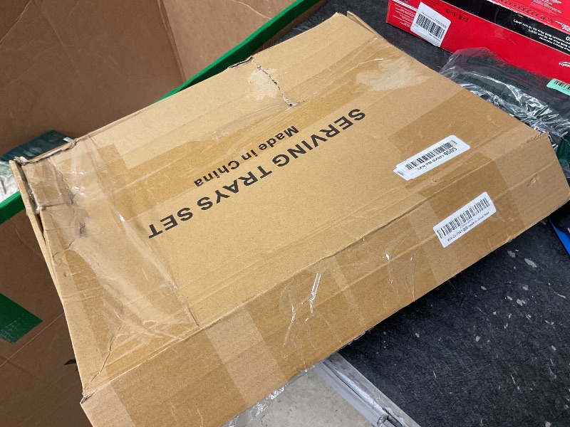 Photo 1 of Disposable Plastic Serving Trays 10Pcs – Heavyweight Fancy 9”x13" Rectangular White Large Serving Platters - Appetizer Tray For All Occasions