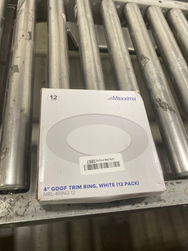 Photo 1 of Maxxima 12 Pack 4 in. Goof Rings for Recessed Lights, Can or Canless Lighting Round Downlight Trim Ring, Outer Diameter 6.7” Inner Diameter 4.25”, Durable Plastic Design, White Extended Trim