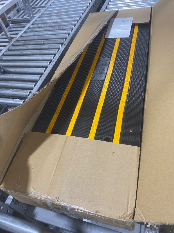 Photo 1 of VEVOR Rubber Curb Ramps for Driveway, 2 Pack Threshold Bridge, 33069 lbs Load Capacity, 2.5" Rise, with Reflective Safety Strips, Ideal for Cars, RVs, Scooters and Motorcycles to Prevent Car Scraping